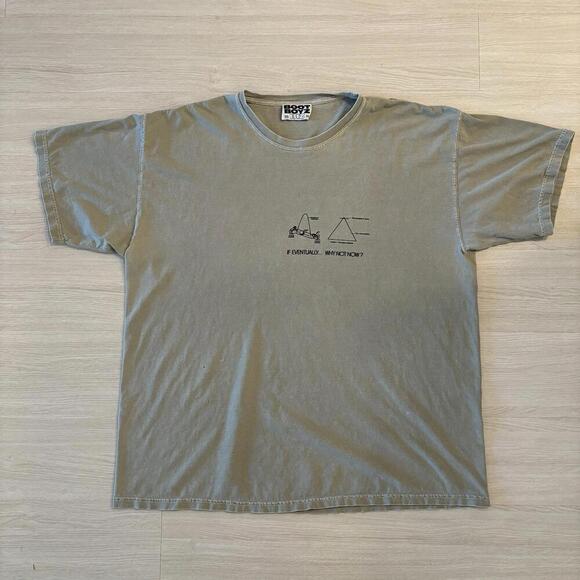 Boot Boyz Biz Shirt Mens XXL Why Not Now Graphic Tee Design Distressed Taupe